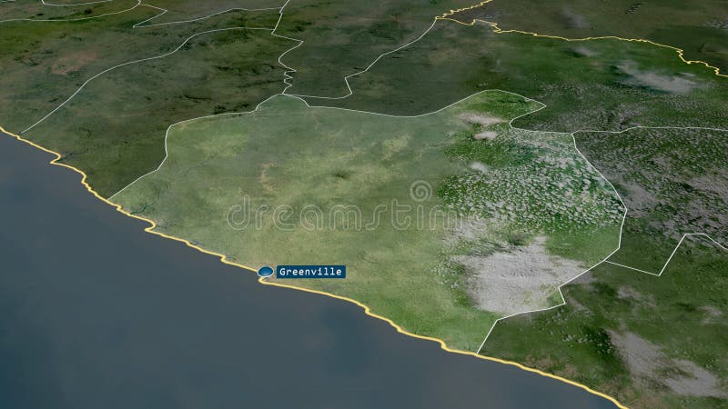 η sinoe liberia τονίστηκε με κεφαλαίο. δορυφορική διανυσματική απεικόνιση