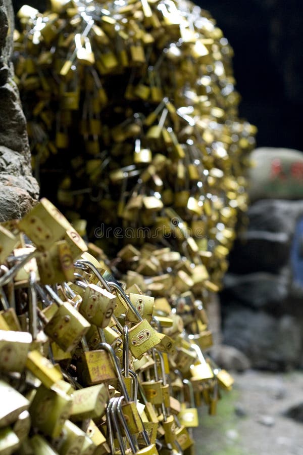 In Chinese traditional religion Buddhism, people lock wishes in the temple to prey it becomes true. In Chinese traditional religion Buddhism, people lock wishes in the temple to prey it becomes true