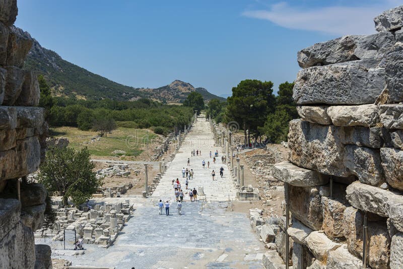 Η αρχαία πόλη Ephesus Efes στον Τούρκο που βρίσκεται κοντά στην κωμόπολη Selcuk του Ιζμίρ Τουρκία