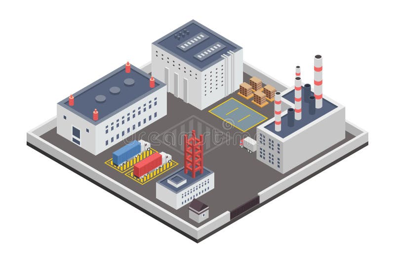 Η βιομηχανία φυτεύει τη Isometric απεικόνιση εργοστασίων διανυσματική απεικόνιση Η βιομηχανία φυτεύει τη Isometric απεικόνιση εργοστασίων διανυσματική απεικόνιση