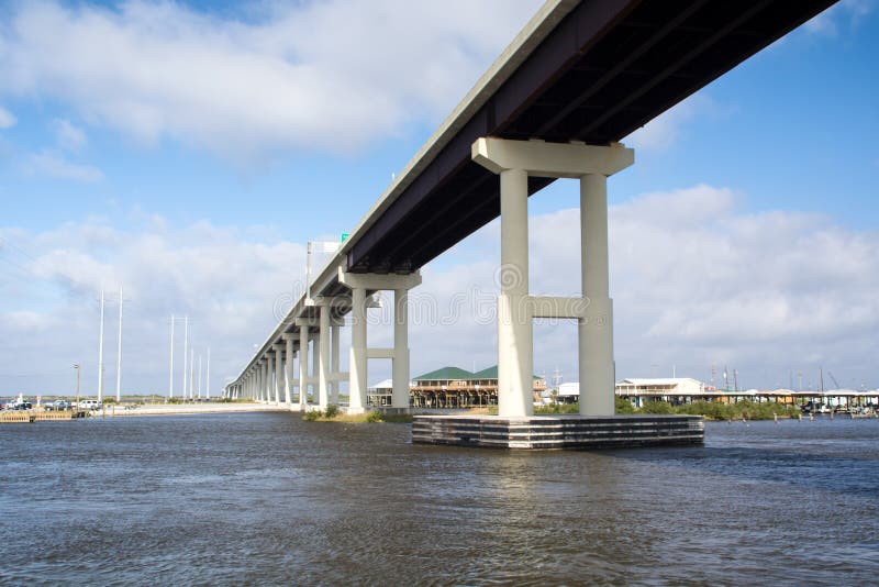 A bridge spanning Bayou Lafourche, Louiaiana. A bridge spanning Bayou Lafourche, Louiaiana