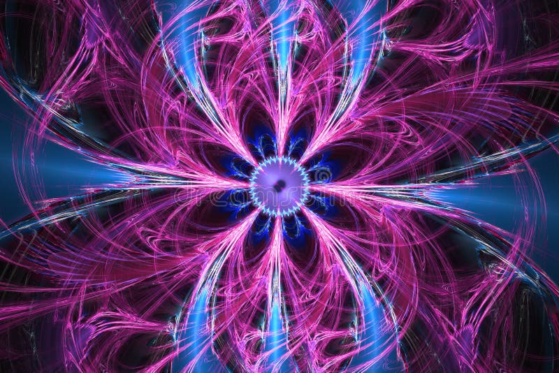 Η γεωμετρική fractal μορφή μπορεί να επεξηγήσει αφηρημάδας μαγική πυρηνική έκρηξη ονείρων φαντασίας τη psychedelic διαστημική διανυσματική απεικόνιση