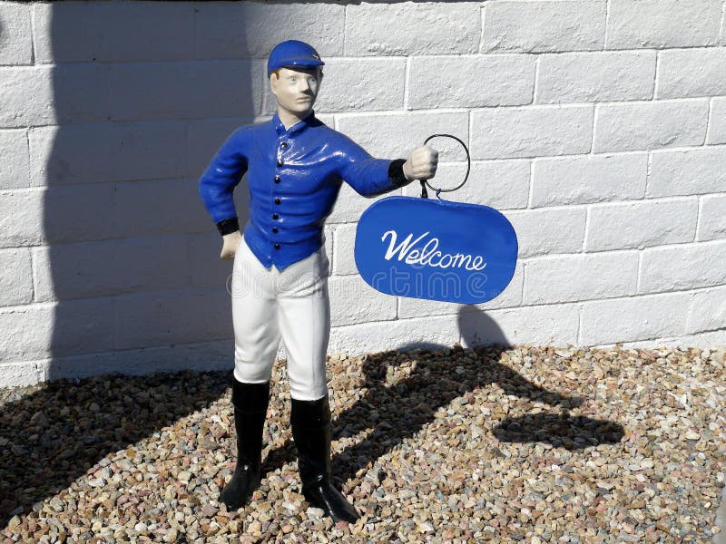 Blue lawn jockey 1950s garden ornament, Palm Springs, California. Blue lawn jockey 1950s garden ornament, Palm Springs, California