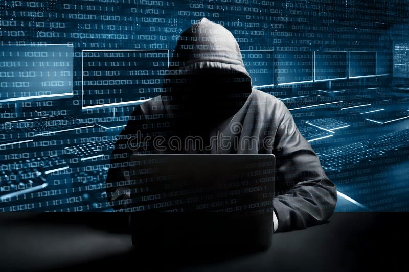 Η εικόνα δημιουργείται με χρήση τεχνητής νοημοσύνης. Χάκερ. Επίθεση στον κυβερνοχώρο. ελεύθερη απεικόνιση δικαιώματος