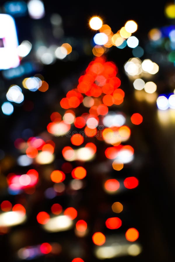 Η θαμπάδα trffic και το αυτοκίνητο ανάβουν bokeh στοκ φωτογραφία με δικαίωμα ελεύθερης χρήσης