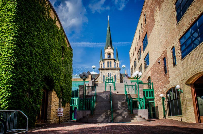 Our Lady of Lourdes Church is the oldest in Minneapolis. This building is constructed in Platteville limestone. Our Lady of Lourdes Church is the oldest in Minneapolis. This building is constructed in Platteville limestone