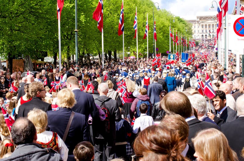 OSLO - MAY 17: Norwegian Constitution Day is the National Day of Norway and is an official national holiday observed on May 17 each year. Pictured on May 17, 2012. OSLO - MAY 17: Norwegian Constitution Day is the National Day of Norway and is an official national holiday observed on May 17 each year. Pictured on May 17, 2012