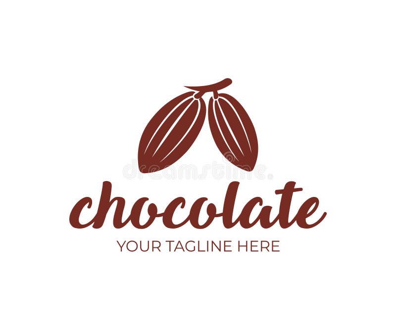 Chocolate, cocoa fruits hang on a branch, logo template. Chocolate cocoa beans, cocoa pod and plant cacao, vector design. Nature and food, illustration. Chocolate, cocoa fruits hang on a branch, logo template. Chocolate cocoa beans, cocoa pod and plant cacao, vector design. Nature and food, illustration
