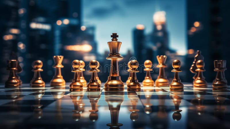 η στρατηγική ευφυΐα εκτυλίσσεται καθώς ένα άτομο συμμετέχει σε ένα παιχνίδι σκακιού που συμβολίζει την επιχειρηματική στρατηγική. απεικόνιση αποθεμάτων