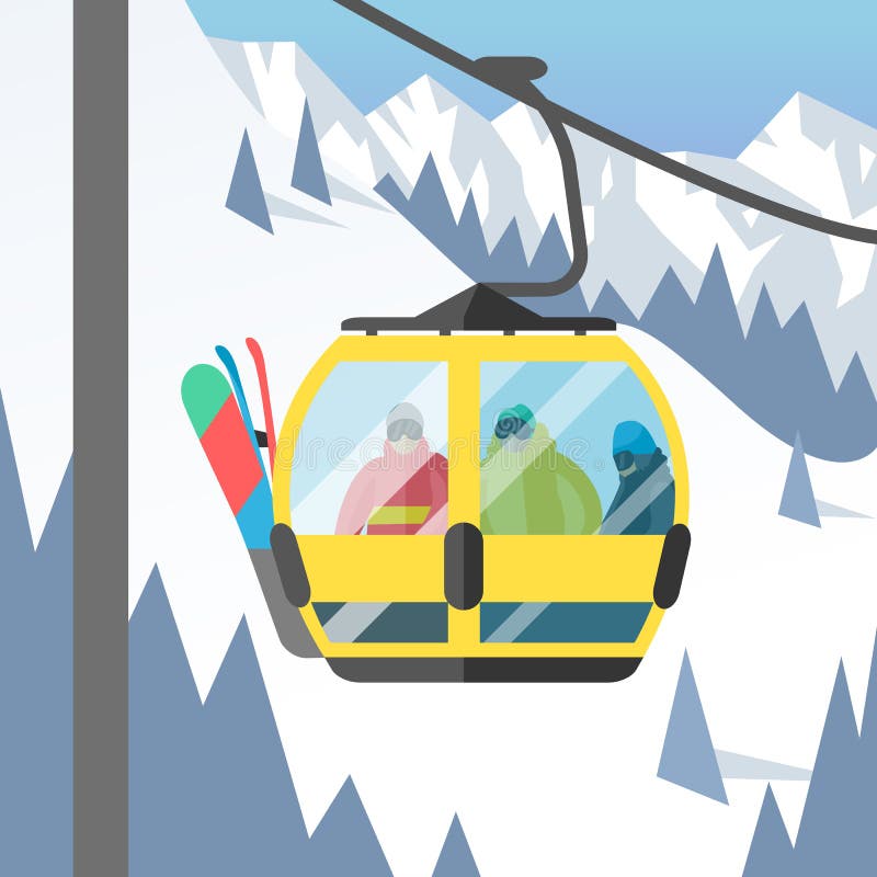 Η συνεδρίαση Snowboarder στους ανθρώπους σνόουμπορντ θερέτρου χειμερινού αθλητισμού ανελκυστήρων γονδολών και ανελκυστήρων σκι στ ελεύθερη απεικόνιση δικαιώματος Η συνεδρίαση Snowboarder στους ανθρώπους σνόουμπορντ θερέτρου χειμερινού αθλητισμού ανελκυστήρων γονδολών και ανελκυστήρων σκι στ ελεύθερη απεικόνιση δικαιώματος