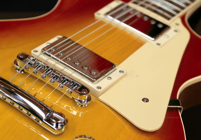 Closeup of the pickups on an electric guitar. Closeup of the pickups on an electric guitar.