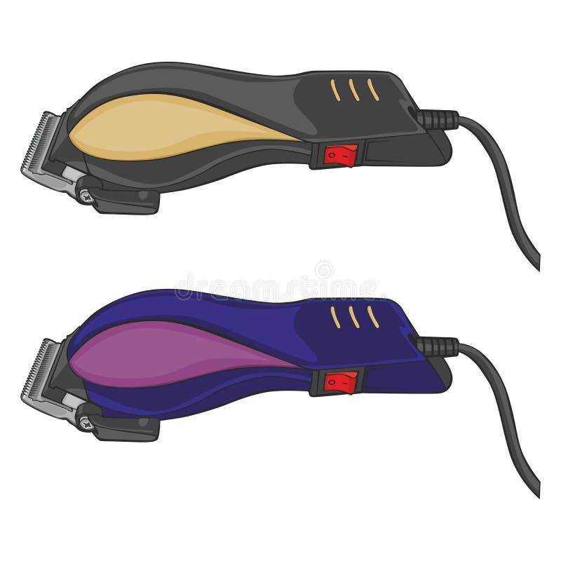 Fully editable illustration of isolated electric hair clippers. Fully editable illustration of isolated electric hair clippers