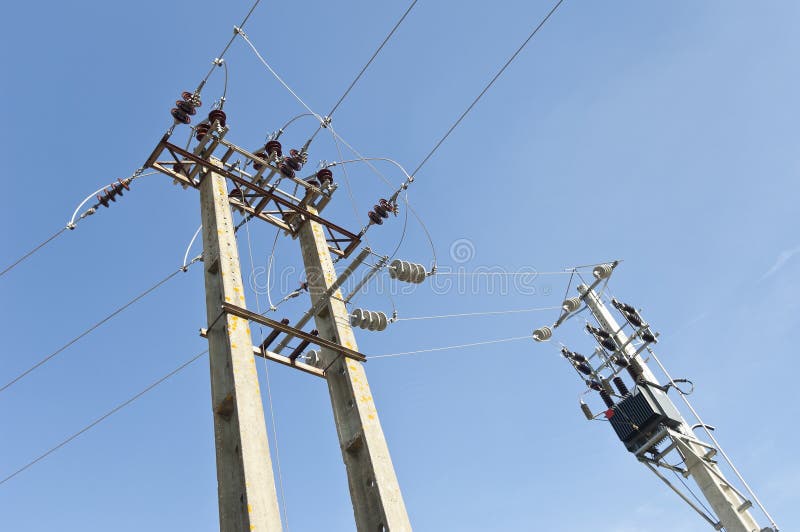 Branch of a medium voltage power line. Branch of a medium voltage power line