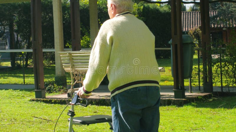 ηλικιωμένοι που είναι ενεργοί ηλικιωμένοι με τον γουόκερ στον κήπο