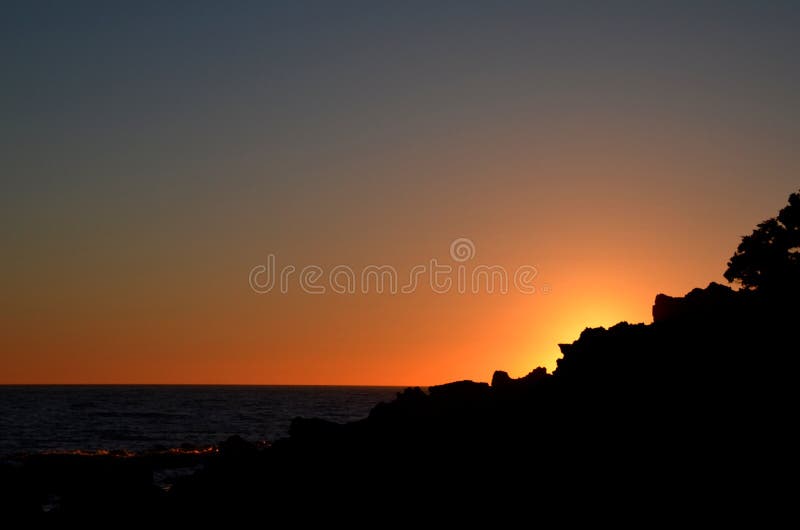 ηλιοβασίλεμα cala de roche conil de la frontera cadiz στοκ εικόνα