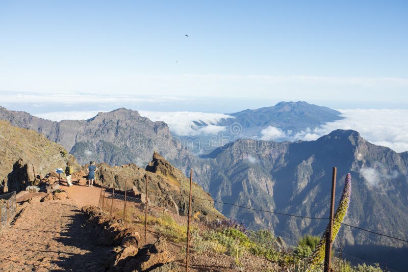 ηλιοβασίλεμα στο roque de los muchachos στην caldera de taburiente la palma ισπανία στοκ φωτογραφία με δικαίωμα ελεύθερης χρήσης