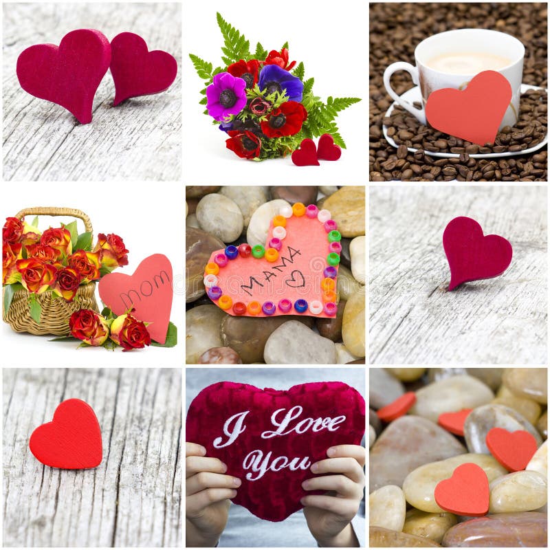 Mother's Day - flowers and hearts for mom. Mother's Day - flowers and hearts for mom