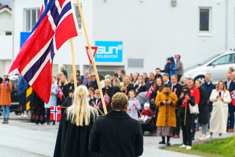 Norwegian Constitution Day, Fosnavaag, Norway - 17 May 2023. Norwegian Constitution Day, Fosnavaag, Norway - 17 May 2023