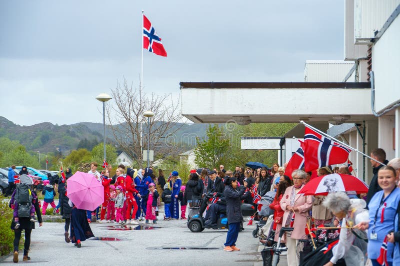 Norwegian Constitution Day, Fosnavaag, Norway - 17 May 2023. Norwegian Constitution Day, Fosnavaag, Norway - 17 May 2023