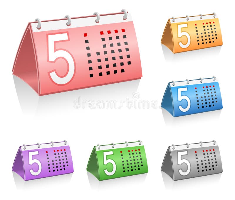 Set of color calendar icons. Set of color calendar icons