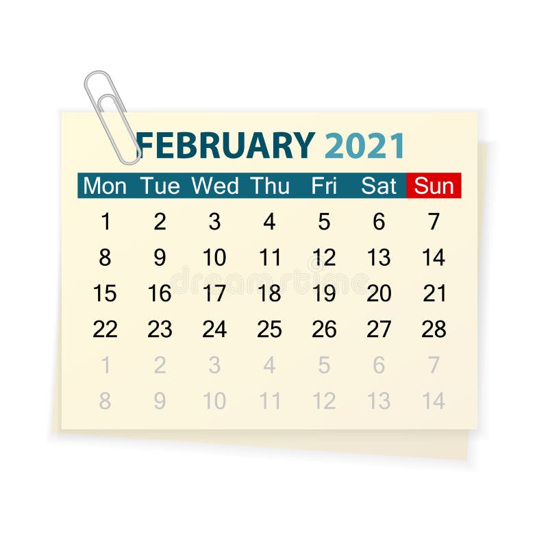 ημερολογιακό φεβρουάριο 2021 ελεύθερη απεικόνιση δικαιώματος