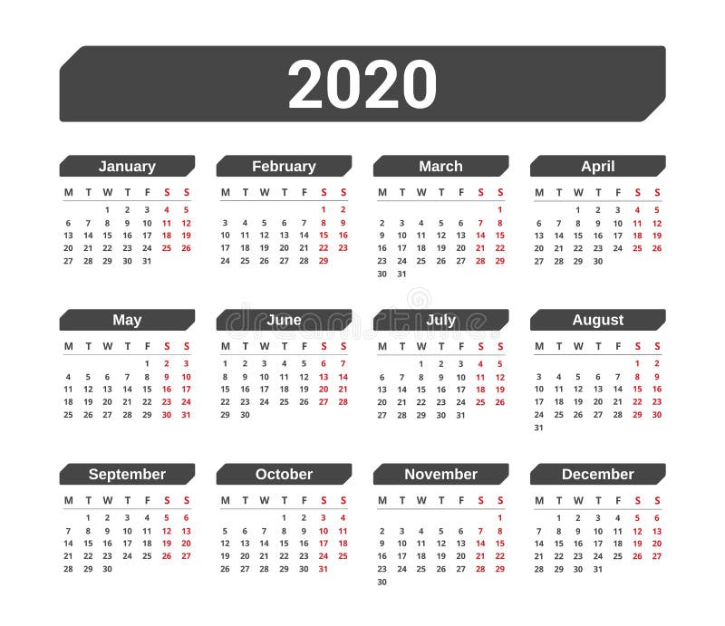 2020 ημερολόγιο ελεύθερη απεικόνιση δικαιώματος