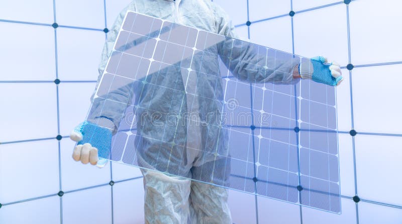 ημιδιαφανείς ηλιακοί συλλέκτες για χρήση ως υαλοπίνακες. φωτοβολταϊκός υαλοπίνακας είναι η πιο διαυγής τεχνολογία νέων ηλιακών πάν στοκ εικόνες