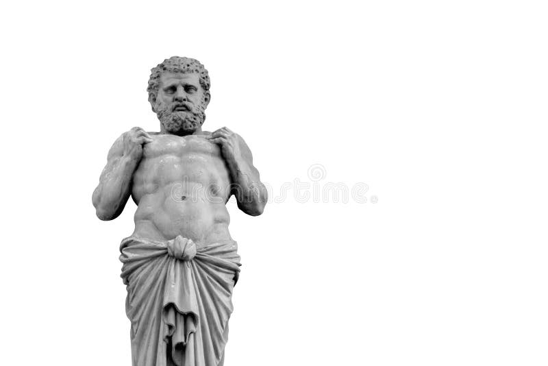ηφαιστός. στην αρχαία ελληνική και ρωμαϊκή μυθολογία, θεός του σφυριού και των σιδηρουργών. ένα αρχαίο άγαλμα απομονωμένο σε λευκό στοκ εικόνες