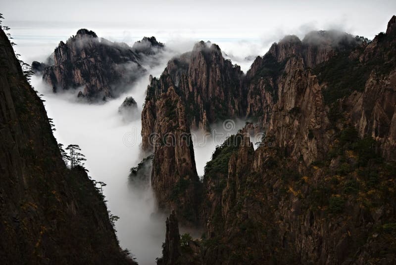 The famous cloud sea at Yellow Mountain in Huangshan, China. The famous cloud sea at Yellow Mountain in Huangshan, China.