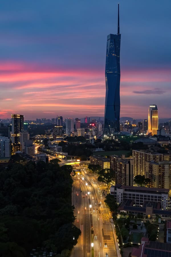 θέα ια όμορφη ριόλη kuala lumpur στη νυχτερουσάλα lumpur είναι ια καρδιά τη μαλαισία στοκ εικόνες