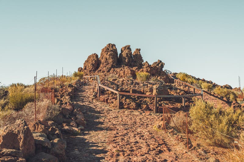 θέα στο εθνικό πάρκο roque de los muchachos της caldera de taburiente στη νήσο la palma στοκ εικόνες