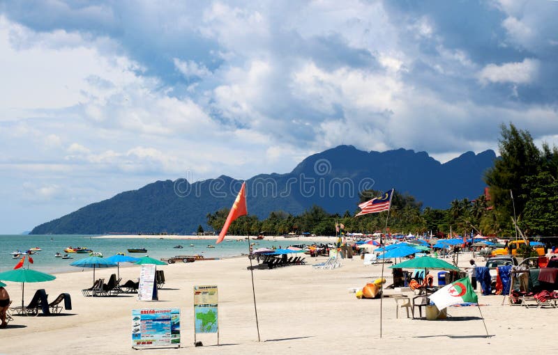 θέα τοπίου στην παραλία pantai cenang στο νησί langkawi στοκ εικόνα με δικαίωμα ελεύθερης χρήσης