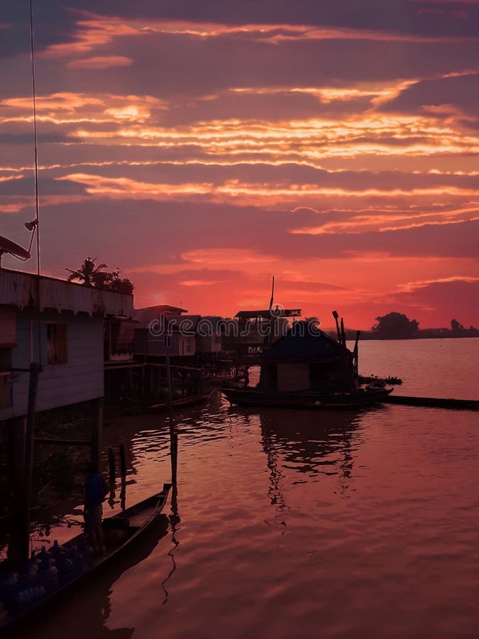 Sunset view on the Musi River. Sunset view on the Musi River