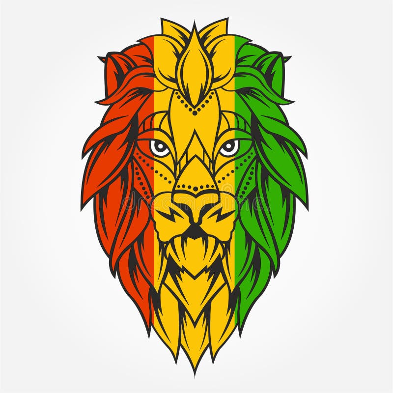 Θέμα Rasta με το κεφάλι λιονταριών στο μαύρο υπόβαθρο επίσης corel σύρετε το διάνυσμα απεικόνισης απεικόνιση αποθεμάτων Θέμα Rasta με το κεφάλι λιονταριών στο μαύρο υπόβαθρο επίσης corel σύρετε το διάνυσμα απεικόνισης απεικόνιση αποθεμάτων