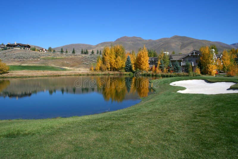 Autumn colors at Idaho resort golf course. Autumn colors at Idaho resort golf course