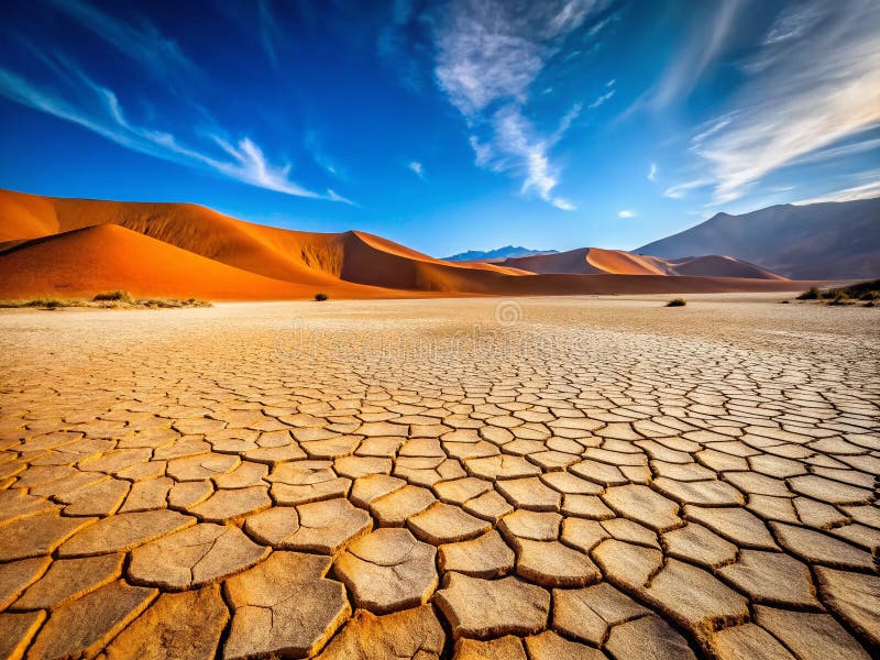 Θεαματικά αποξεραμένα λιμνωμένα τοπία Sossusvlei Namibias απεικόνιση αποθεμάτων