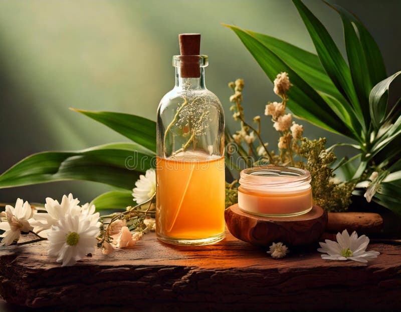 θεραπείες με spa με φιάλη κρέμας απεικόνιση αποθεμάτων