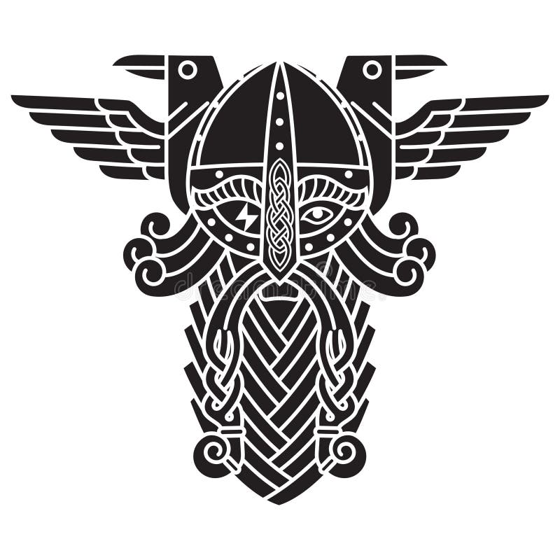 Θεός Wotan, και δύο κοράκια Απεικόνιση της μυθολογίας Νορβηγών ελεύθερη απεικόνιση δικαιώματος Θεός Wotan, και δύο κοράκια Απεικόνιση της μυθολογίας Νορβηγών ελεύθερη απεικόνιση δικαιώματος