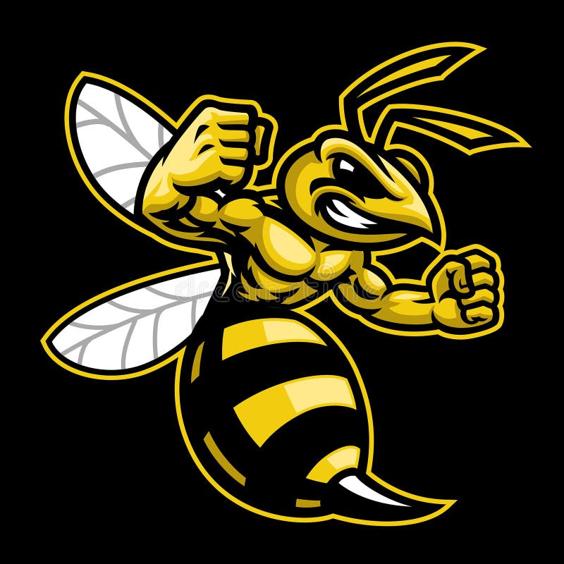 Vector of angry hornet wasp mascot. Vector of angry hornet wasp mascot