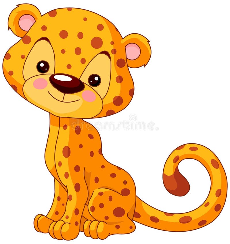 Illustration of cute cub Jaguar. Illustration of cute cub Jaguar