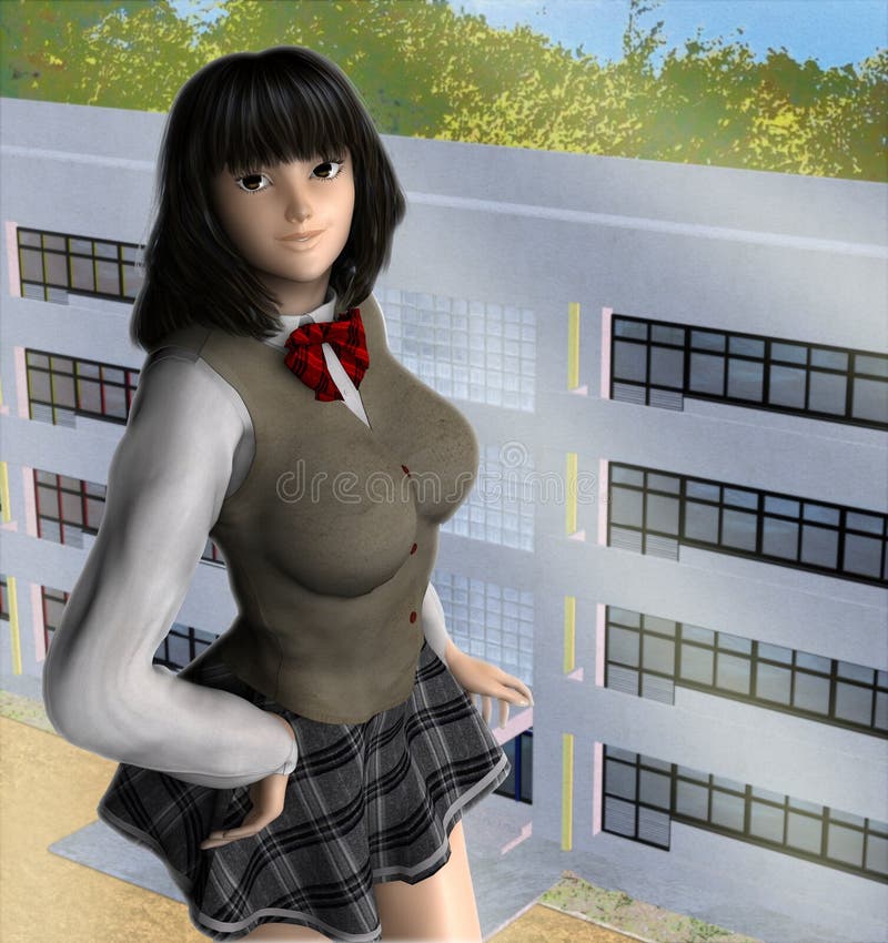 Ιαπωνική μαθήτρια Anime ελεύθερη απεικόνιση δικαιώματος Ιαπωνική μαθήτρια Anime ελεύθερη απεικόνιση δικαιώματος