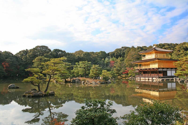 Temple and Pond in Kyoto, Japan. Temple and Pond in Kyoto, Japan