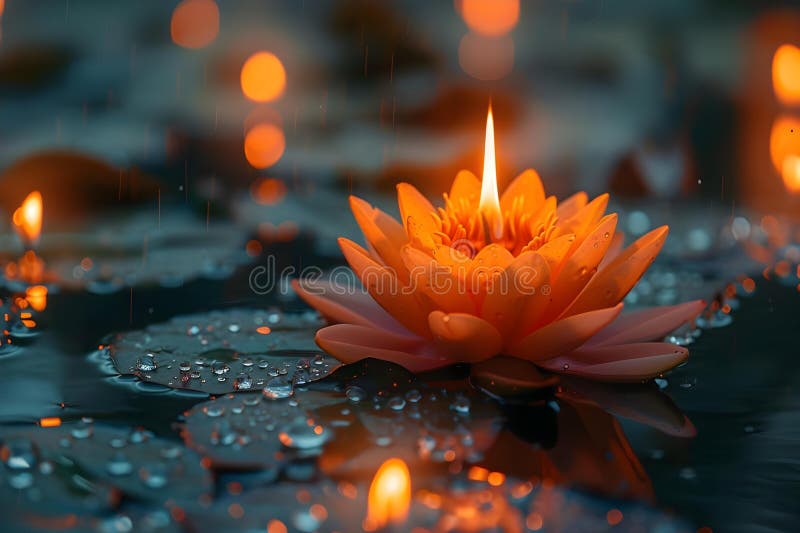ιδέα φωτισμός diwali λάμπες λωτός λάμπα βροχερά αιθάλη στεγανότητα λαμπτήρων λωτός ελεύθερη απεικόνιση δικαιώματος