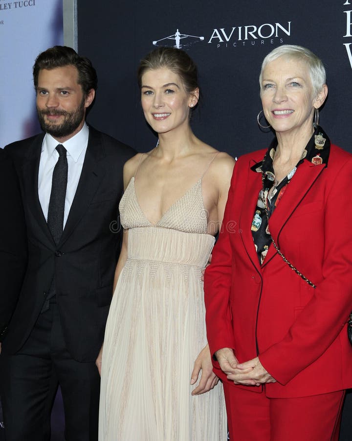 LOS ANGELES - OCT 24:  Jamie Dornan, Rosamund Pike, Annie Lennox at the A Private War Premiere at the Samuel Goldwyn Theater on October 24, 2018 in Beverly Hills, CA. LOS ANGELES - OCT 24:  Jamie Dornan, Rosamund Pike, Annie Lennox at the A Private War Premiere at the Samuel Goldwyn Theater on October 24, 2018 in Beverly Hills, CA