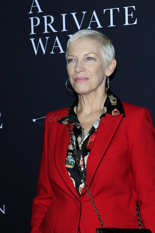 LOS ANGELES - OCT 24:  Annie Lennox at the A Private War Premiere at the Samuel Goldwyn Theater on October 24, 2018 in Beverly Hills, CA. LOS ANGELES - OCT 24:  Annie Lennox at the A Private War Premiere at the Samuel Goldwyn Theater on October 24, 2018 in Beverly Hills, CA