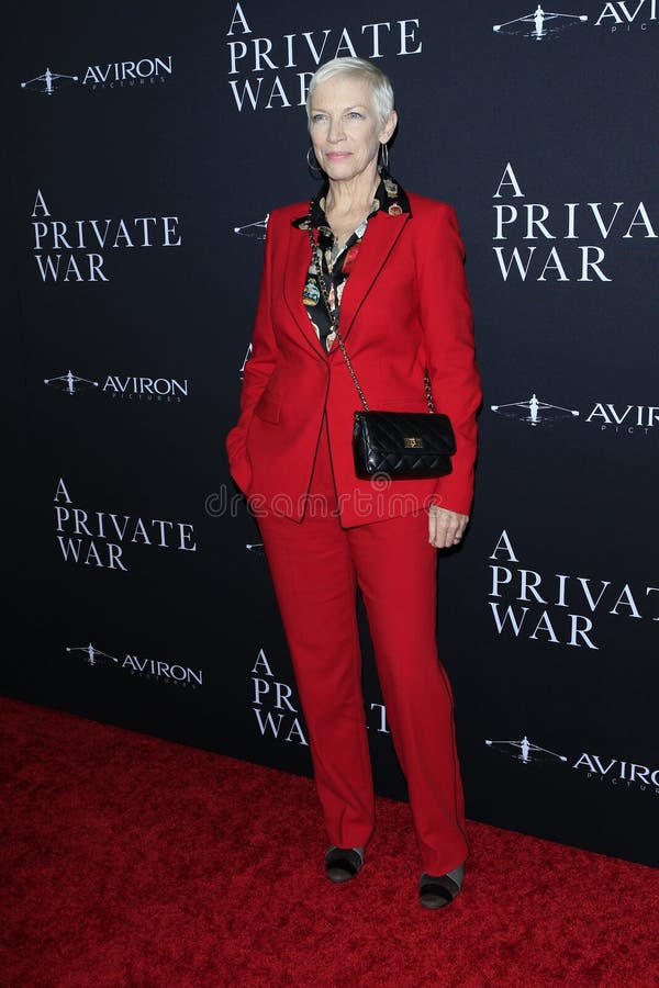 LOS ANGELES - OCT 24:  Annie Lennox at the A Private War Premiere at the Samuel Goldwyn Theater on October 24, 2018 in Beverly Hills, CA. LOS ANGELES - OCT 24:  Annie Lennox at the A Private War Premiere at the Samuel Goldwyn Theater on October 24, 2018 in Beverly Hills, CA