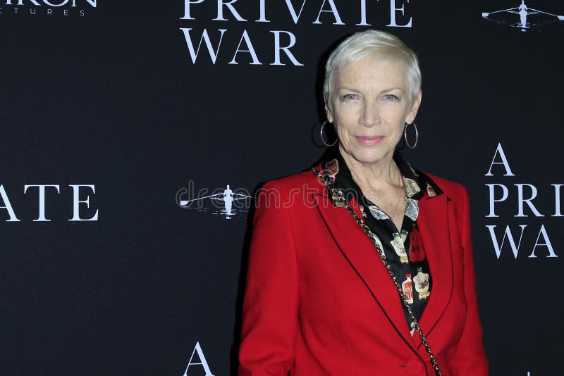 LOS ANGELES - OCT 24:  Annie Lennox at the A Private War Premiere at the Samuel Goldwyn Theater on October 24, 2018 in Beverly Hills, CA. LOS ANGELES - OCT 24:  Annie Lennox at the A Private War Premiere at the Samuel Goldwyn Theater on October 24, 2018 in Beverly Hills, CA