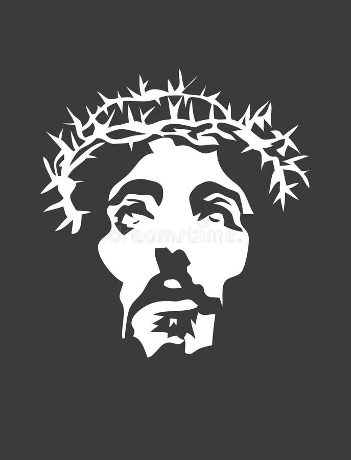 Ιησούς Face Silhouette διανυσματική απεικόνιση Ιησούς Face Silhouette διανυσματική απεικόνιση