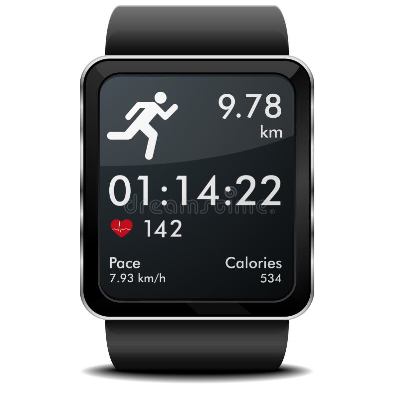 Ικανότητα τρεξίματος Smartwatch απεικόνιση αποθεμάτων