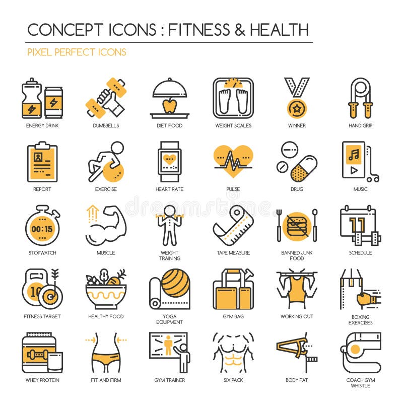 Fitness & Health , thin line icons set ,pixel perfect icon. Fitness & Health , thin line icons set ,pixel perfect icon